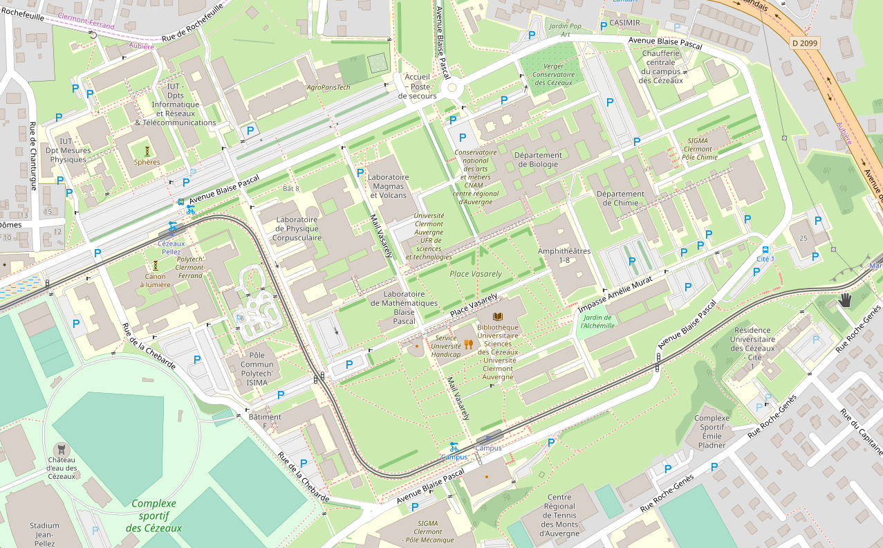 Le Campus des Cézeaux sur OpenStreetMap